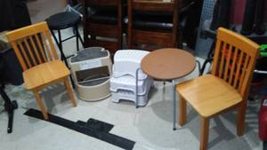lot 758 image: Step Stools (4), Kid Kraft Chairs (2) And More.