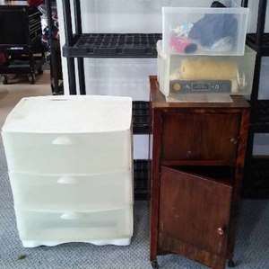lot 797 image: Misc. Storage, Wood, Plastic.