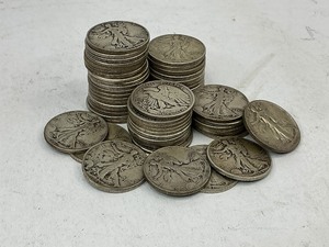 lot 14 image: BULK 55pc Bag of Walking Liberty Silver Half Dollars