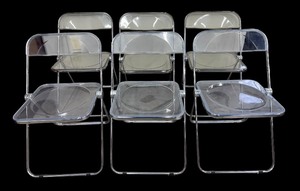 lot 13 image: Set of Six Vintage Lucite Folding Chairs
