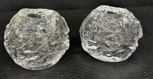 lot 36 image: Pair of Vintage Kosta Boda Snowball Candle Holders