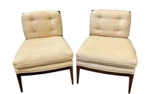 (2) Mid-Century Robsjohn-Gibbings Widdicomb Slipper Chairs