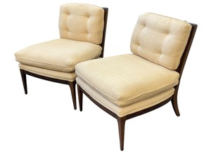 (2) Mid-Century Robsjohn-Gibbings Widdicomb Slipper Chairs