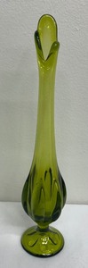 lot 151 image: Vintage Viking Glass Avocado Green Swung Vase