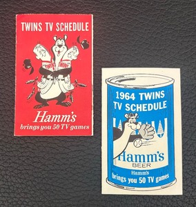 lot 116 image: Hamms Beer Minnesota Twins Baseball Schedule Pamphlets including the 1964 Season