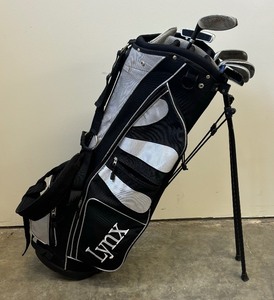 lot 101 image: Lynx Golf Bag with Lynx and Spider Golf Clubs