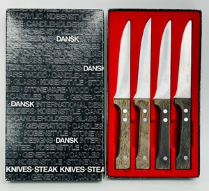 lot 86 image: Vintage Dansk Steak Knife Set of 4 Mid Century Modern
