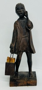 lot 64P image: Antique Carved Wood Folk Art Figurine