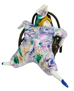 lot 102 image: Vintage Signed Poupee Millet Doll and Chair