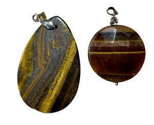 lot 15J image: Two Tigers Eye Pendants