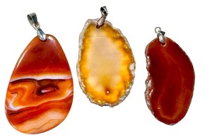 lot 26J image: Beautiful Polished Agate Slice Pendants