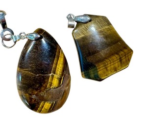lot 29J image: Pair of Tigers Eye Pendants