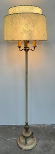 lot 19A image: MCM Floor Lamp with Two Tier Lampshade