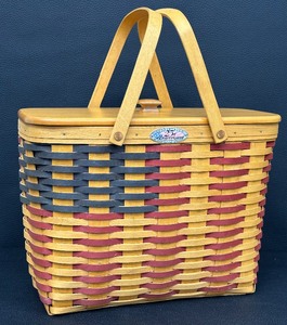 lot 10B image: Longaberger Collectors Club 25th Anniversary American Flag (Americana) Basket - 1995
