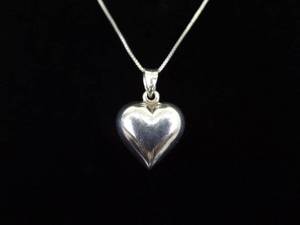lot 41 image: .925 Sterling Silver Heart Pendant Necklace
