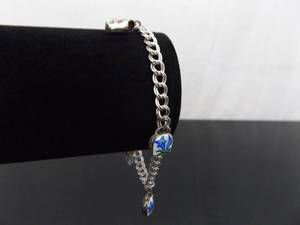lot 48 image: .925 Sterling Silver Enamel Charm Bracelet Size 7.625