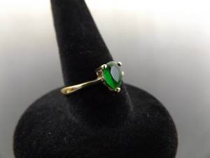 lot 60 image: NEW .925 Sterling Silver Emerald Crystal Vermeil Ring Size 6