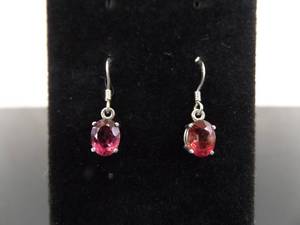 lot 92 image: .925 Sterling Silver Amethyst Dangle Hook Earrings