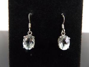 lot 99 image: .925 Sterling Silver Zirconia Dangle Hook Earrings
