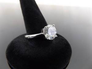 lot 76 image: .925 Sterling Silver Zirconia Solitaire Ring Size 7