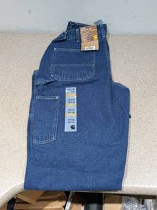 lot 71 image: BRAND NEW CARHARTT 3232 CANVAS WORK DUNGAREE JEANS