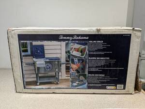 lot 35 image: NEW TOMMY BAHAMA ROLLING COOLER