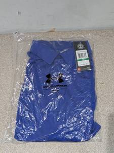 lot 36 image: NEW UNDER ARMOUR LARGE GOLF POLO (BLUE)