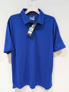 lot 37 image: NEW UNDER ARMOUR LARGE GOLF POLO (BLUE)