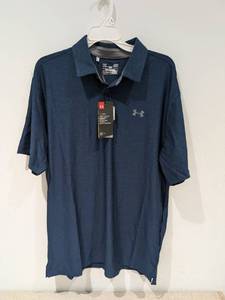 lot 38 image: NEW UNDER ARMOUR LARGE GOLF POLO (NAVY)