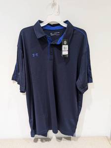 lot 43 image: NEW UNDER ARMOUR 2XL GOLF POLO (NAVYBLUE)