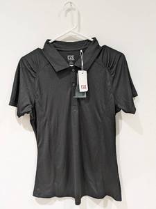 lot 53 image: NEW CUTTER & BUCK MEDIUM WOMENS GOLF POLO (BLACK)