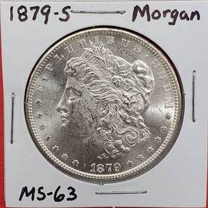 lot 103 image: 1879-S Morgan Silver Dollar MS63--Beautiful Coin