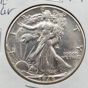 lot 113 image: 1940 Walking Libertry Half Dollar Marked MS60