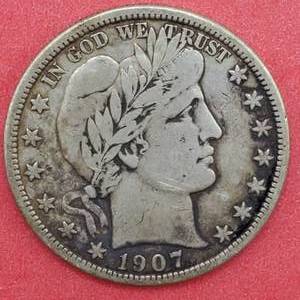 lot 117 image: 1907-D Barber Half Dollar in Higher Grade