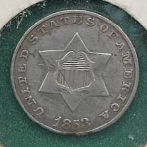 lot 127 image: 1853 3-Cent Silver Higher Grade
