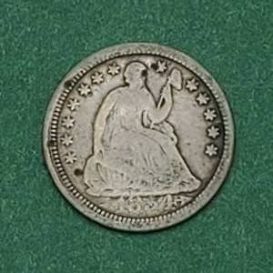 lot 131 image: 1854 Silver Seated Liberty Half Dime with Arrows