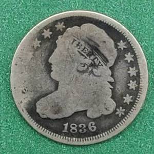 lot 133 image: 1836 Capped Bust Dime