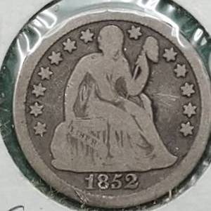 lot 135 image: 1852 Seated Liberty Dime