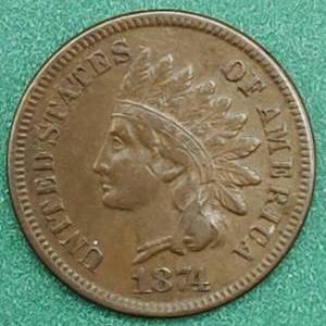 lot 137 image: 1874 Indianhead Cent XF-AU