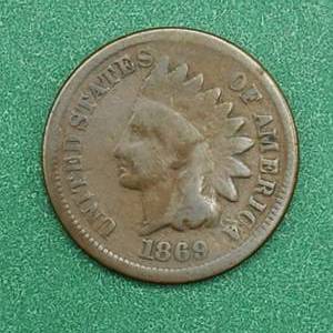 lot 140 image: 1869 Indianhead Cent--KEY