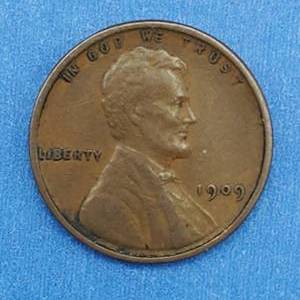 lot 163 image: 1909-VDB Lincoln Cent Marked XF