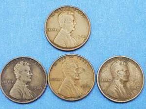 lot 166 image: 1909-VDB Lincoln Cent plus (3) 1909 Lincoln Cents