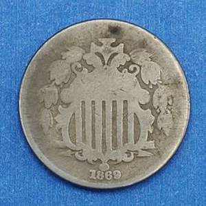 lot 172 image: 1869 Shield Nickel