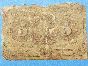 lot 178 image: 1862 5 Cents Fractional Bank Note
