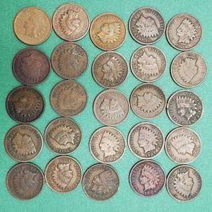 lot 301 image: 25 Indianhead Cents--Add to your collection