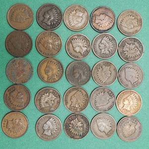 lot 302 image: 25 Indianhead Cents--Add to your collection