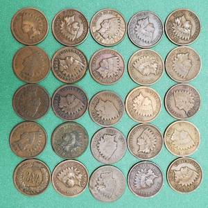 lot 303 image: 25 Indianhead Cents--Add to your collection