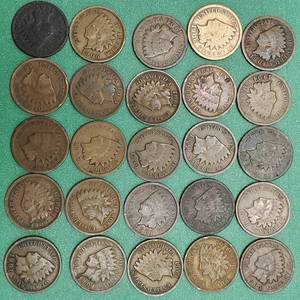 lot 304 image: 25 Indianhead Cents--Add to your collection