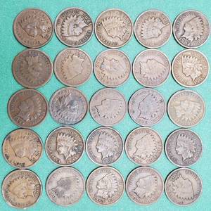 lot 306 image: 25 Indianhead Cents--Add to your collection
