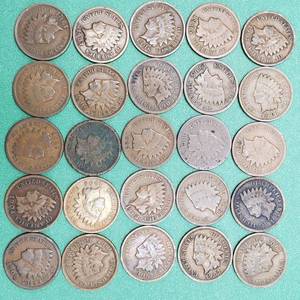 lot 307 image: 25 Indianhead Cents--Add to your collection